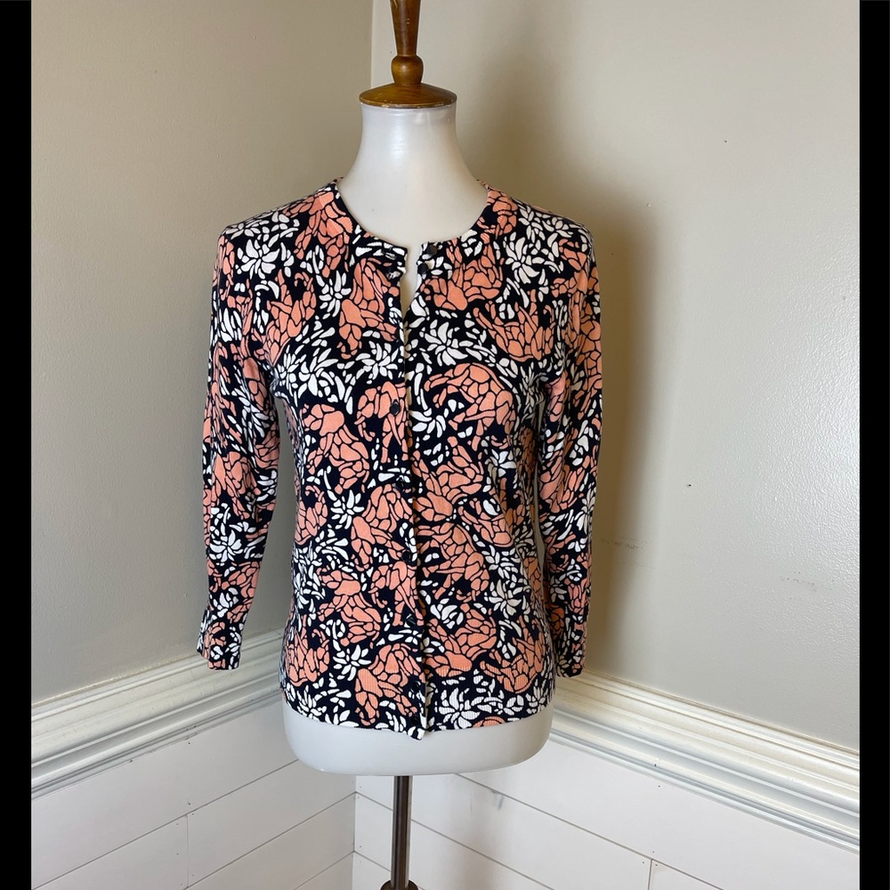 Crown & Ivy Mosaic Elephant Cardigan S FREE SHIP